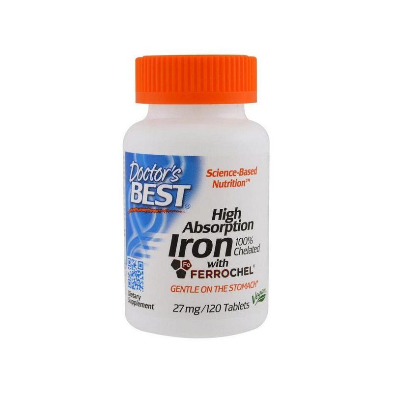 Chelat Żelaza 27 mg (Żelazo Ferrochel) - High Absorption Iron (120 tabl.) Doctor's Best