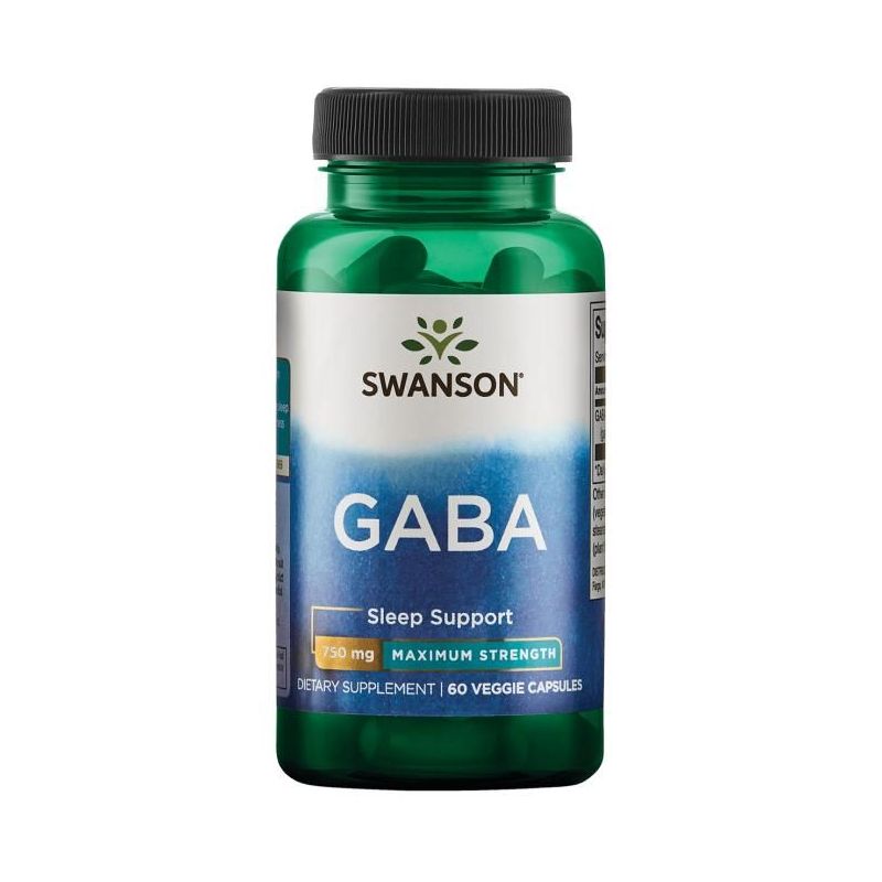 GABA Forte - Kwas Gamma Aminomasłowy 750 mg (60 kaps.) Swanson