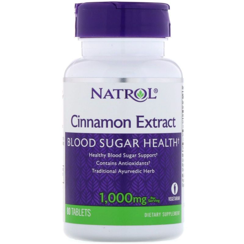 Cinnamon Extract - Ekstrakt z Cynamonu 500 mg + Wapń (80 tabl.) Natrol