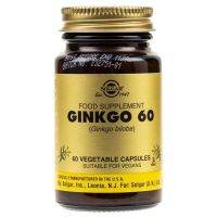 Miłorząb Japoński 60 mg - Ginkgo Biloba ekstrakt 24% Glikozydy i 6% Laktony Terpenowe (60 kaps.) Solgar