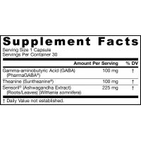 GABA Soothe - Kwas Gamma Aminomasłowy + Teanina Suntheanine + ekstrakt z Aswagandhy Sensoril (30 kaps.) Jarrow Formulas