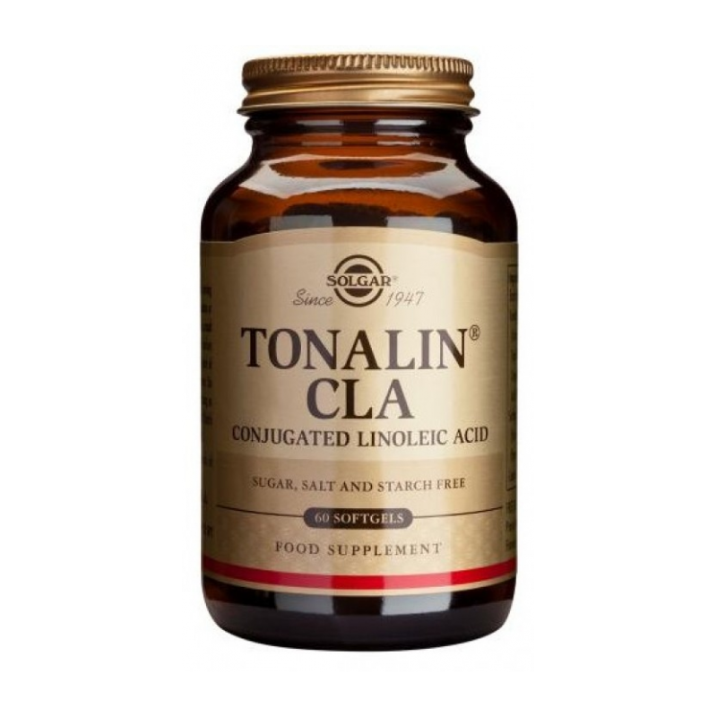 CLA - Tonalin 1300 mg (Sprzężony Kwas Linolowy) z oleju z nasion Krokosza (60 kaps.) Solgar