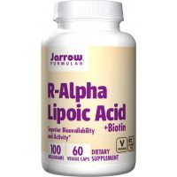 R-Alpha Lipoic Acid - Na-RALA R-ALA - Kwas R-Alfa Liponowy 100 mg + Biotyna 150 mcg (60 kaps.) Jarrow Formulas