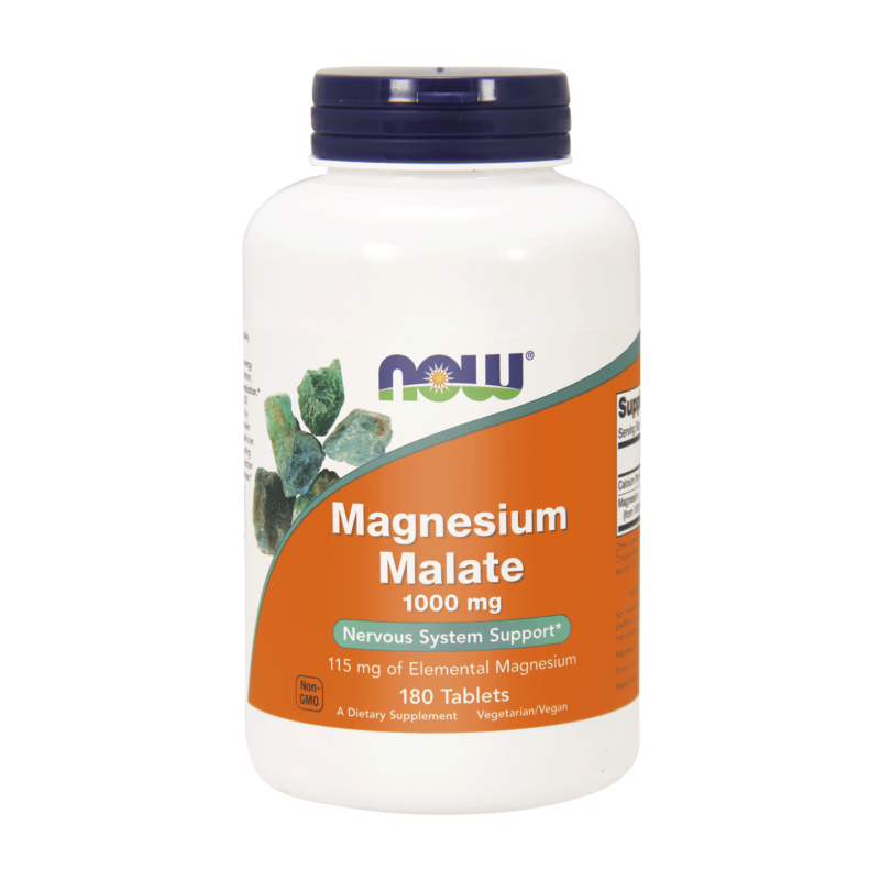 Magnesium Malate - Jabłczan Magnezu 1000 mg (180 tabl.) NOW Foods