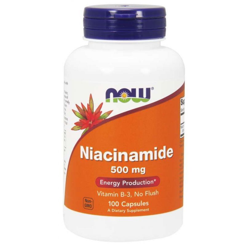 Witamina B3 - Niacyna (Niacinamide) 500 mg (100 kaps.) NOW Foods