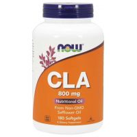 CLA 800 mg - Sprzężony Kwas Linolowy z oleju z Nasion Krokosza (180 kaps.) NOW Foods