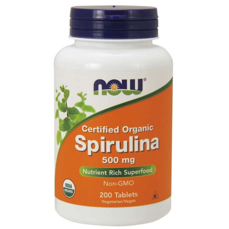 BIO Spirulina 500 mg (200 tabl.) NOW Foods