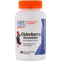 Elderberry Gummies - Czarny Bez + Witamina C + Cynk (60 żelek) Doctor's Best