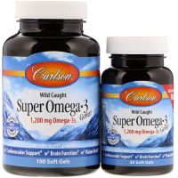 Super Omega-3 - Norweski Olej Rybny Omega 3 600 mg + EPA i DHA (100 + 30 kaps.) Carlson