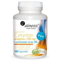 Cytrynian Magnezu 100 mg + Cytrynian Potasu 150 mg + Witamina B6 (P-5-P) 2,5 mg (100 kaps.) Aliness