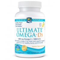Ultimate Omega-D3 - Omega 3 + Witamina D3 o smaku cytrynowym (60 kaps.) Nordic Naturals