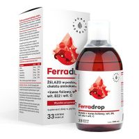 Ferradrop - Żelazo + Witamina C + Witamina B9 - Kwas Foliowy (500 ml) Aura Herbals