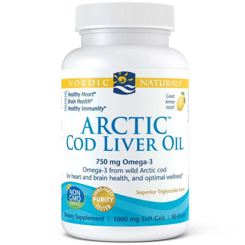 Arctic Cod Liver Oil - arktyczny Olej z Wątroby Dorsza o smaku cytrynowym (90 kaps.) Nordic Naturals