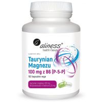 Taurynian Magnezu 100 mg + Witamina B6 (P-5-P) 2,5 mg (100 kaps.) Aliness