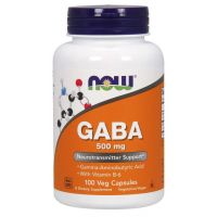 GABA - Kwas Gamma Aminomasłowy 500 mg + Witamina B6 (100 kaps.) NOW Foods