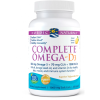 Complete Omega-D3 - Omega 3 + GLA + Witamina D3 o smaku cytrynowym (60 kaps.) Nordic Naturals