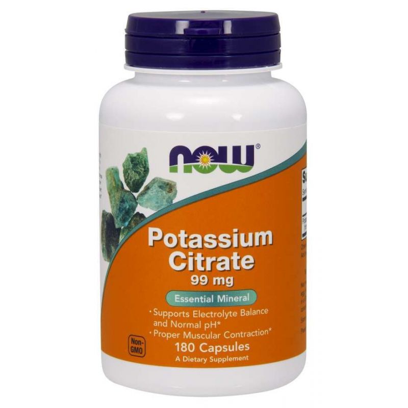 Potassium Citrate - Cytrynian Potasu 99 mg (180 kaps.) NOW Foods