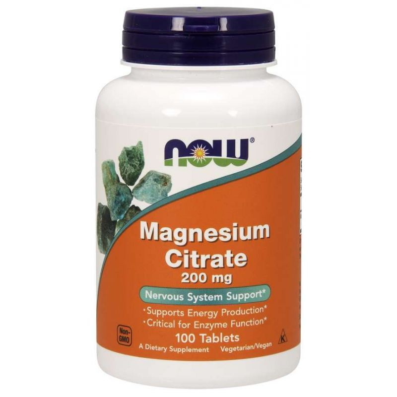 Magnesium Citrate - Cytrynian Magnezu 200 mg (100 tabl.) NOW Foods