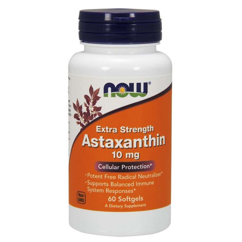 Naturalna Astaksantyna 10 mg (60 kaps.) NOW Foods