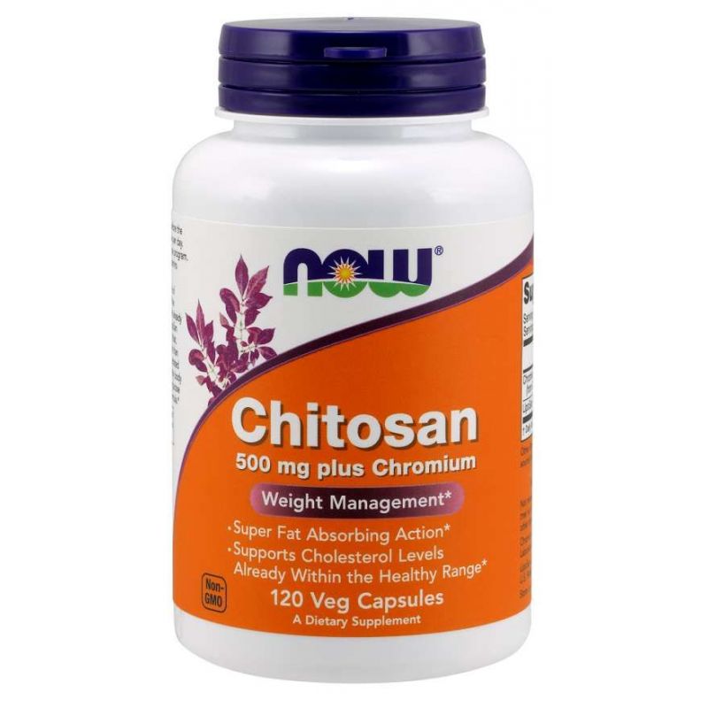 Chitosan - Chitozan 500 mg + Chrom 100 mcg (120 kaps.) NOW Foods