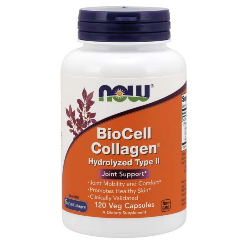BioCell Collagen - Kolagen typu II + Chondroityna + Kwas hialuronowy (120 kaps.) NOW Foods