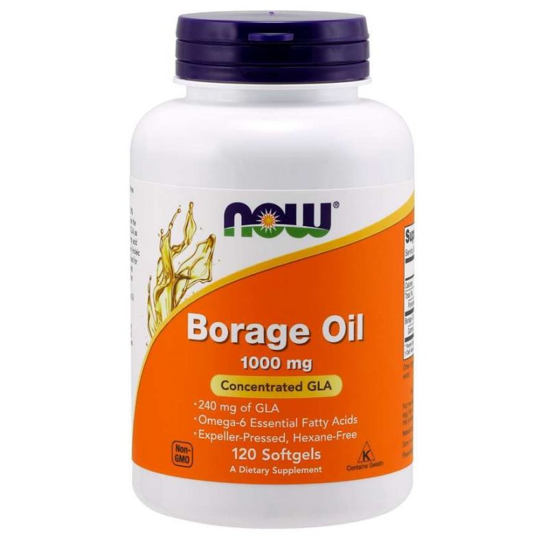 Borage Oil GLA - Olej z Ogórecznika 1000 mg (120 kaps.) NOW Foods