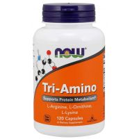 Tri-Amino - L-Arginina + L-Ornityna + L-Lizyna (120 kaps.) NOW Foods