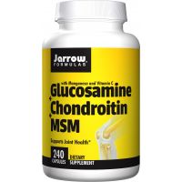 Glucosamine, Chondroitin, MSM - Glukozamina + Chondroityna + Siarka MSM (240 kaps.) Jarrow Formulas