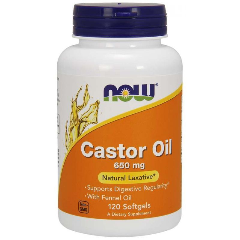 Castor Oil - Olej Rycynowy 650 mg (120 kaps.) NOW Foods