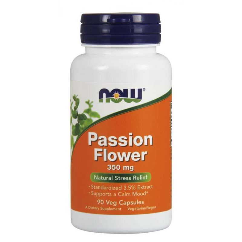 Passion Flower - Ekstrakt z Męczennicy Cielistej 350 mg (90 kaps.) NOW Foods