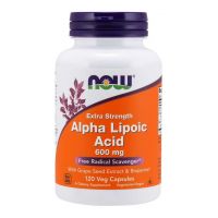 ALA - Kwas Alfa Liponowy 600 mg + Ekstrakt z Winogron + Bioperyna (120 kaps.) NOW Foods