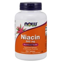 Witamina B3 - Niacyna (Niacin) 500 mg (250 tabl.) NOW Foods