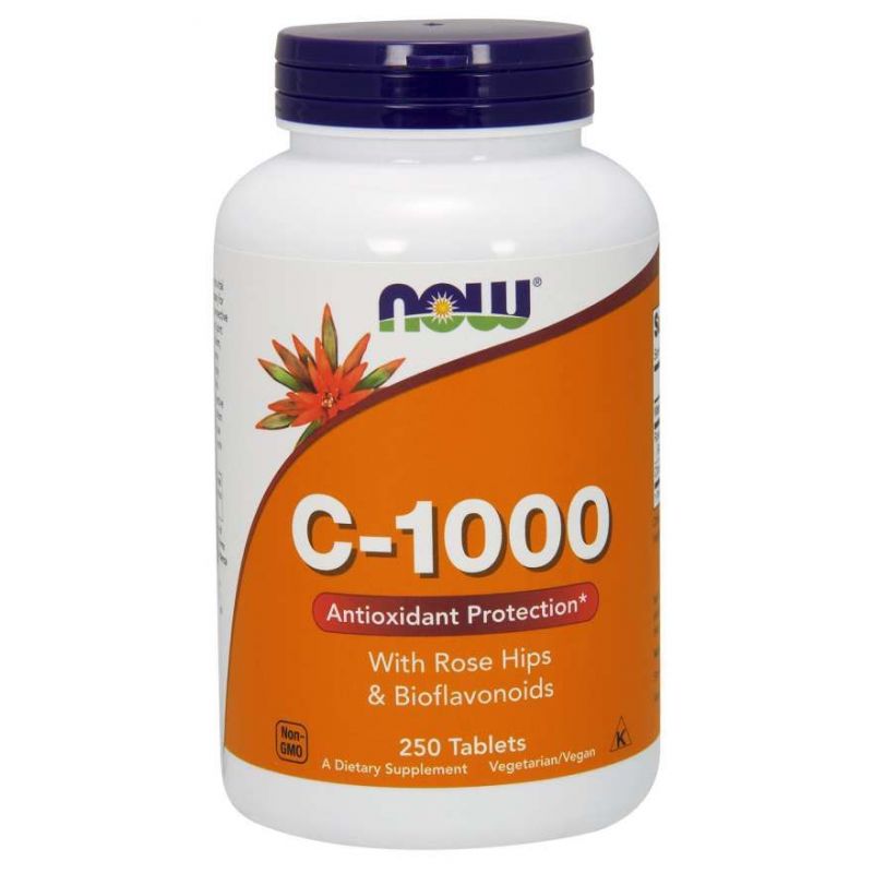 Witamina C 1000 mg z bioflawonoidami i dziką różą (250 tabl.) NOW  Foods