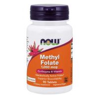 Folian 5-MTHF - aktywny Kwas Foliowy Quatrefolic 1000 mcg (90 tabl.) NOW Foods