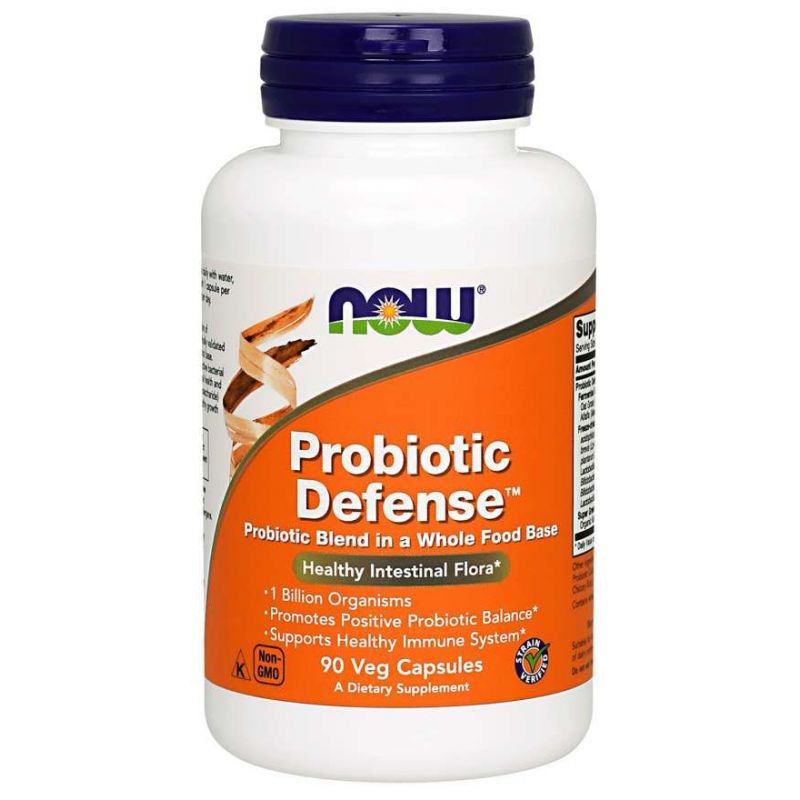 Probiotic Defense - 13 szczepów bakterii (90 kaps.) NOW Foods