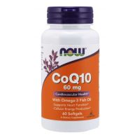 Koenzym Q10 60 mg + Kwasy Omega-3 (60 kaps.) NOW Foods