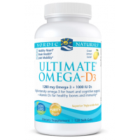 Ultimate Omega-D3 - Omega 3 + Witamina D3 o smaku cytrynowym (120 kaps.) Nordic Naturals