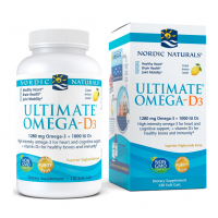 Ultimate Omega-D3 - Omega 3 + Witamina D3 o smaku cytrynowym (120 kaps.) Nordic Naturals