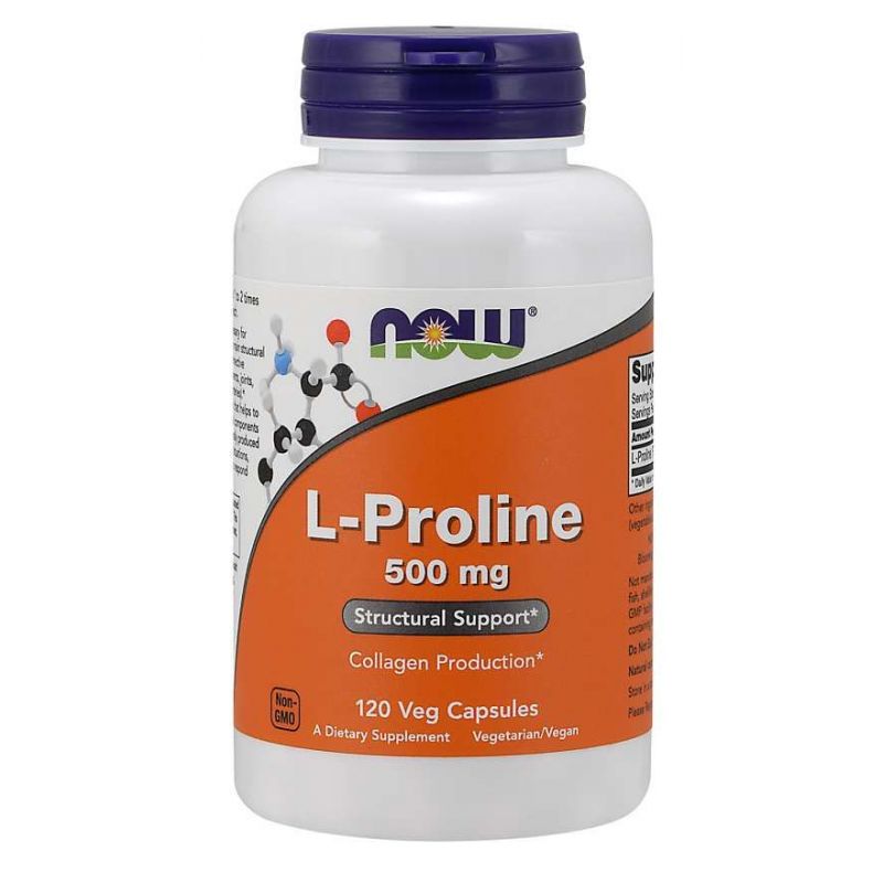 L-Prolina 500 mg (120 kaps.) NOW Foods