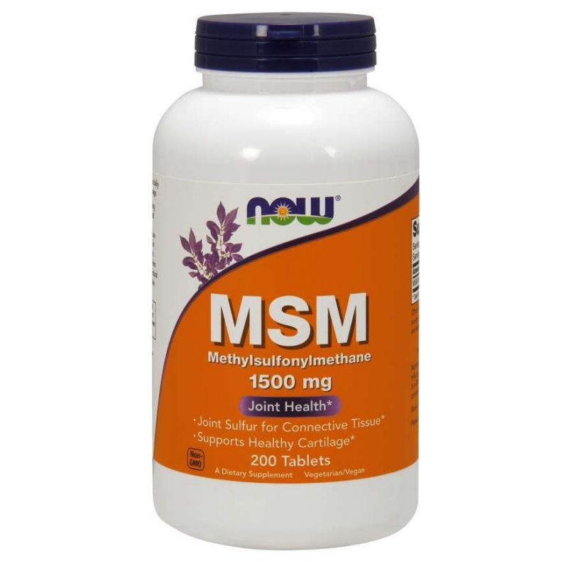 MSM - Siarka MSM /metylosulfonylometan/ 1500 mg (200 tabl.) NOW Foods