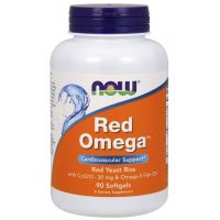 Red Omega - Czerwony Ryż Drożdżowy + Omega 3 + Koenzym Q10 (90 kaps.) NOW Foods