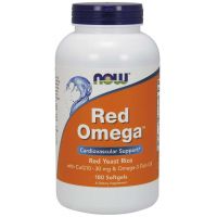 Red Omega - Czerwony Ryż Drożdżowy + Omega 3 + Koenzym Q10 (180 kaps.) NOW Foods