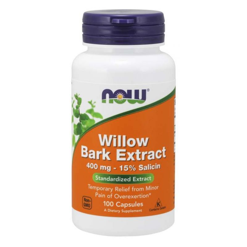 Willow Bark Extract - Ekstrakt z kory Wierzby Białej 400 mg (100 kaps.) NOW Foods