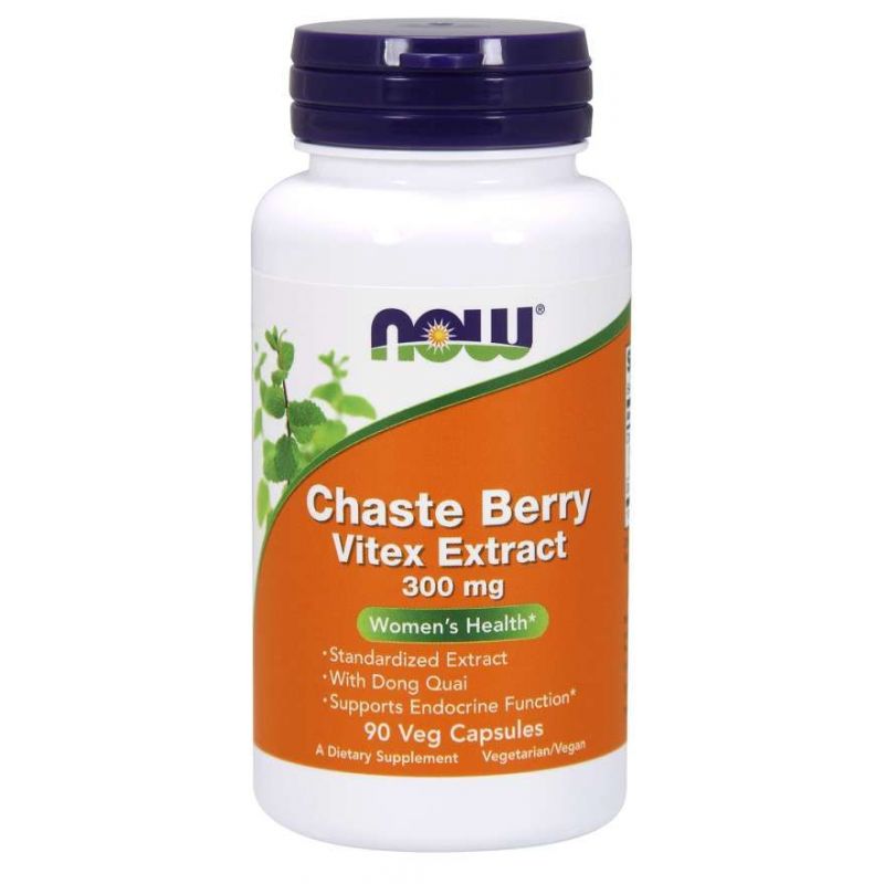 Chaste Berry Vitex Extract - Ekstrakt z Niepokalanka Pospolitego 300 mg (90 kaps.) NOW Foods