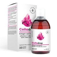 Colladrop - Kolagen Rybi NatiCol w płynie + Wit. C, E, Cynk, Selen, Biotyna (500 ml) Aura Herbals