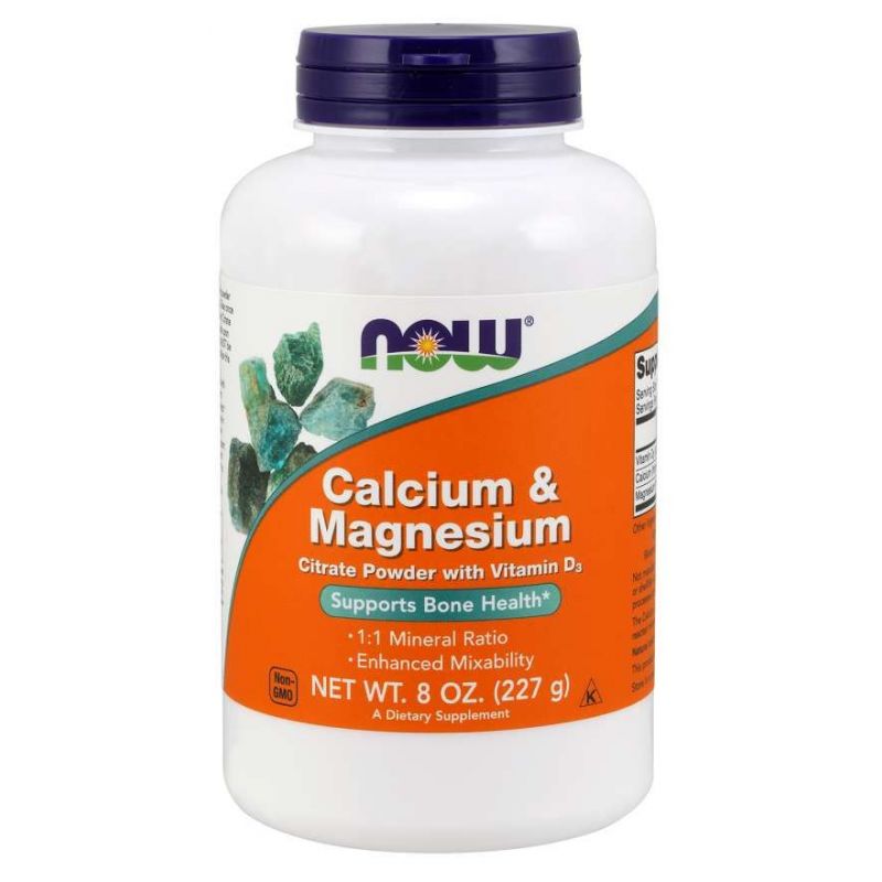 Calcium & Magnesium - Wapń + Magnez (227 g) NOW Foods