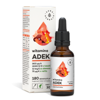 Witamina A + D3 + E + K2 MK-7 w kroplach - ADEK (30 ml) Aura Herbals