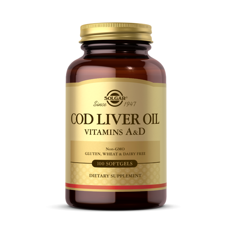 Cod Liver Oil - Tran dorszowy + Witaminy A i D (100 kaps.) Solgar