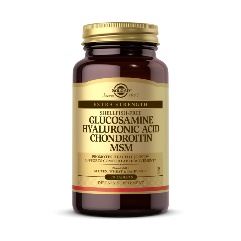 Glukozamina, Kwas hialuronowy, Chondroityna i MSM (120 tabl.) Solgar
