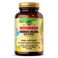 Ginkgo Biloba Leaf Extract - Miłorząb Japoński ekstrakt 24% Glikozydy i 6% Laktony Terpenowe (60 kaps.) Solgar